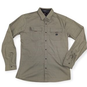 Roark Shirt Men’s Medium Diablo Flannel Snap Button Black Shacket Outdoors Hike